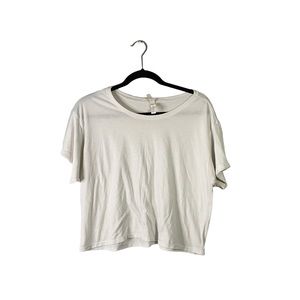 Bella Canvas White Casual Short Sleeve Crop Top T Shirt Size Small